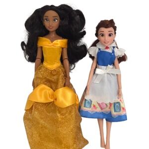 Disney Princess Belle & Moana Doll Lot- Beauty & Beast (Set of 2)